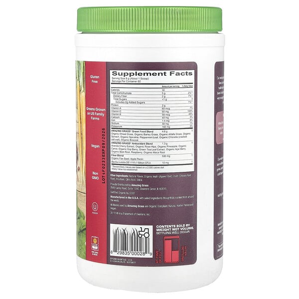 Alternative view of Amazing Grass, Greens Blend Superfood, Berry, 16.9 oz (480 g)