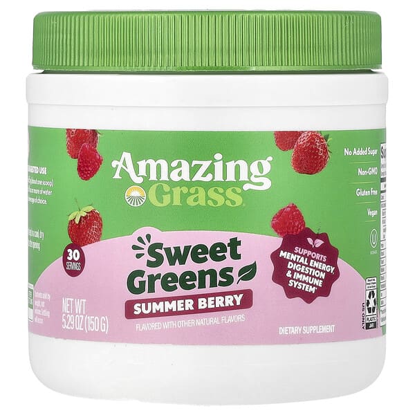 Amazing Grass, Sweet Greens, Summer Berry, 5.29 oz (150 g)