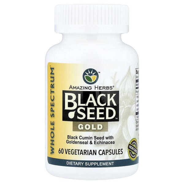 Amazing Herbs, Black Seed™, Gold, 60 Vegetarian Capsules
