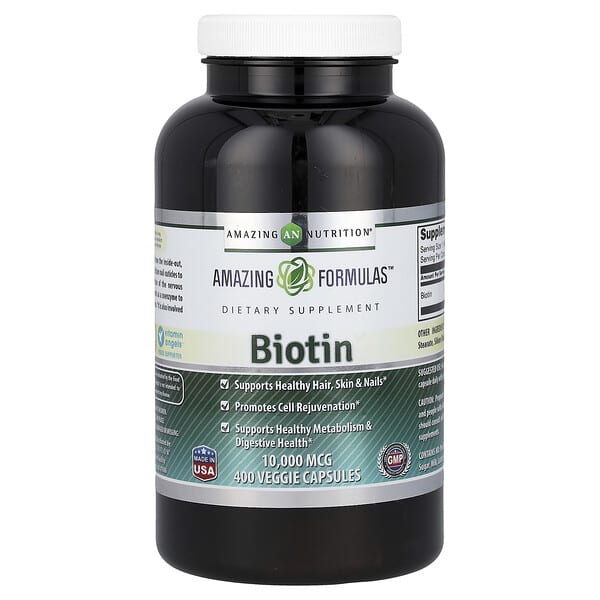 Amazing Nutrition, Biotin, 10,000 mcg, 400 Veggie Capsules