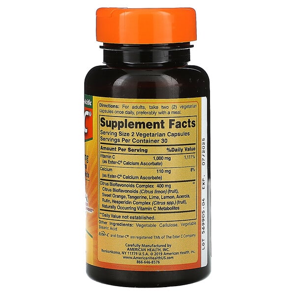 Alternative view of American Health, Ester-C, 500 mg, 60 Vegetarian Capsules