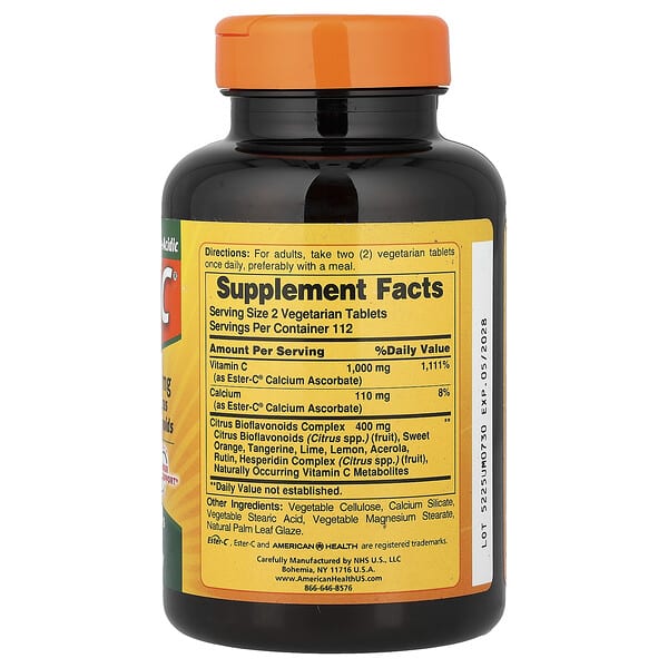 Alternative view of American Health, Ester-C® with Citrus Bioflavonoids, 225 Vegetarian Tablets