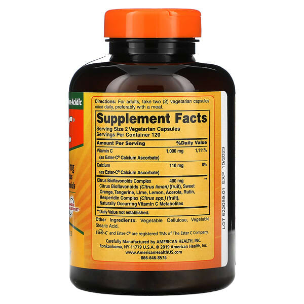Alternative view of American Health, Ester-C with Citrus Bioflavonoids, 240 Vegetarian Capsules