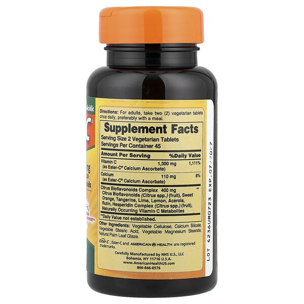 Alternative view of American Health, Ester-C® with Citrus Bioflavonoids, 90 Vegetarian Tablets