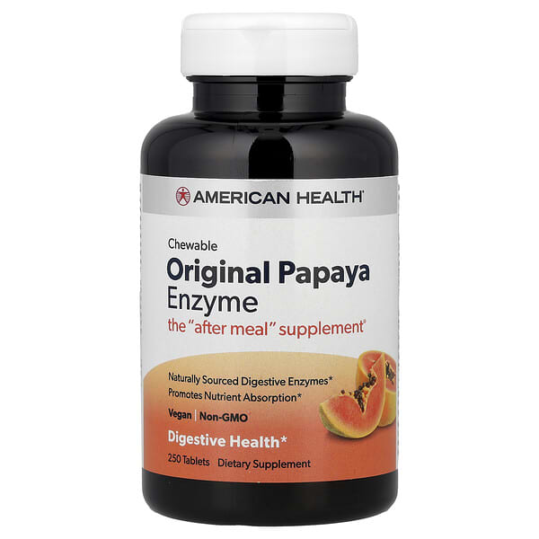 American Health, Original Chewable Papaya Enzyme, 250 Tablets