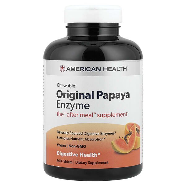 American Health, Original Chewable Papaya Enzyme, 600 Tablets