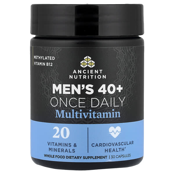 Ancient Nutrition, Men's 40+ Once Daily Multivitamin, 30 Capsules
