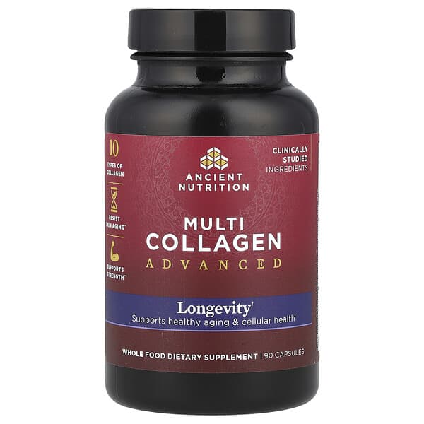 Ancient Nutrition, Multi Collagen Advanced, Longevity, 90 Capsules