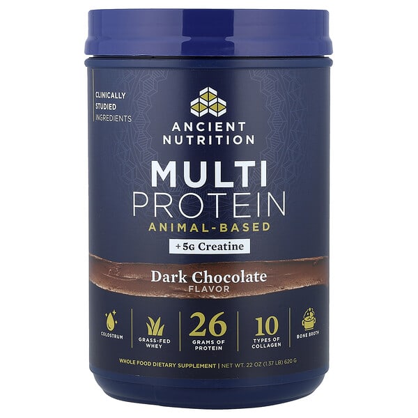 Ancient Nutrition, Multi Protein, Animal-Based, Dark Chocolate, 1.37 lb (620 g) 2 Ancient Nutrition, Multi Protein, Animal-Based, Dark Chocolate, 1.37 lb (620 g)
