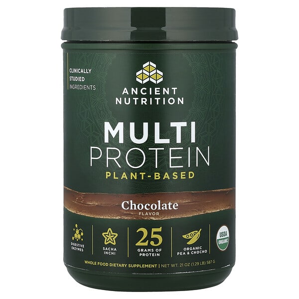 Ancient Nutrition, Multi Protein, Plant Based, Chocolate, 1.29 lb (587 g)