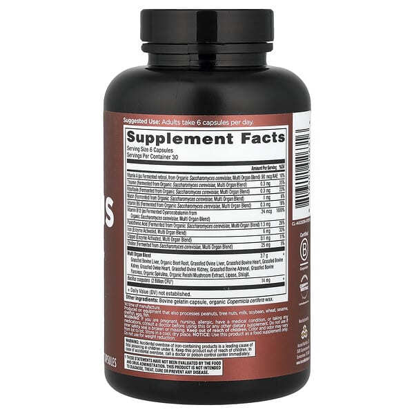 Alternative view of Ancient Nutrition, Organs Blend, 180 Capsules