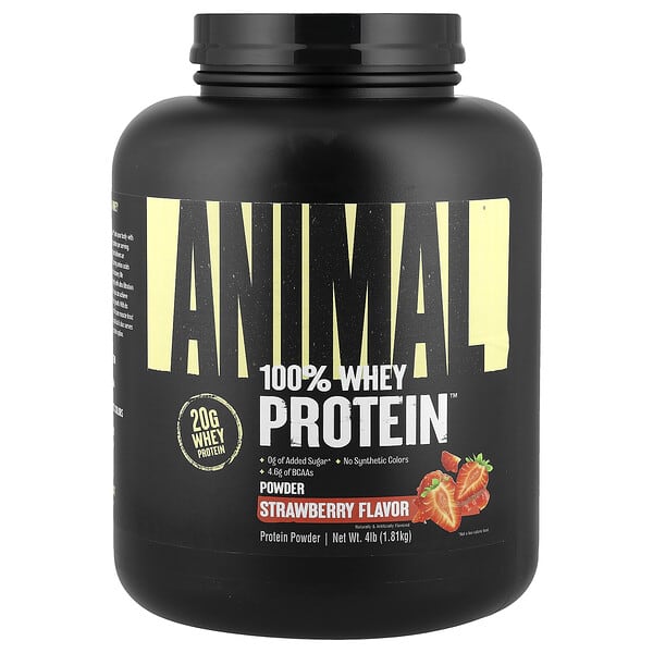 Animal, 100% Whey Protein™ Powder, Strawberry, 4 lb (1.81 kg)