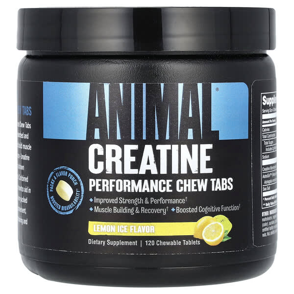 Animal, Creatine Performance Chew Tabs, Lemon Ice, 120 Chewable Tablets 4 Animal, Creatine Performance Chew Tabs, Lemon Ice, 120 Chewable Tablets