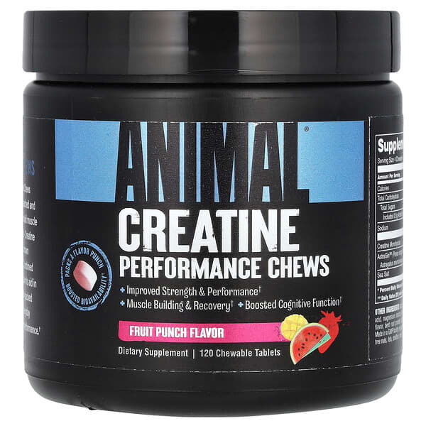 Animal, Creatine Performance Chews, Fruit Punch, 120 Chewable Tablets 3 Animal, Creatine Performance Chews, Fruit Punch, 120 Chewable Tablets