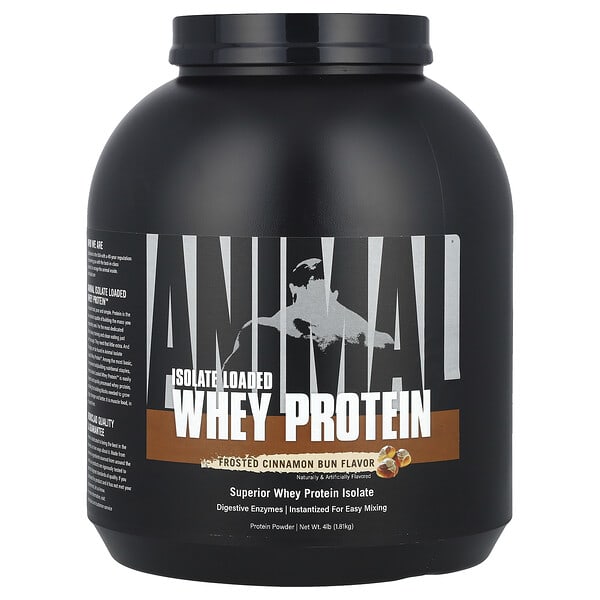 Animal, Isolate Loaded Whey Protein Powder, Frosted Cinnamon Bun, 4 lb (1.81 kg)