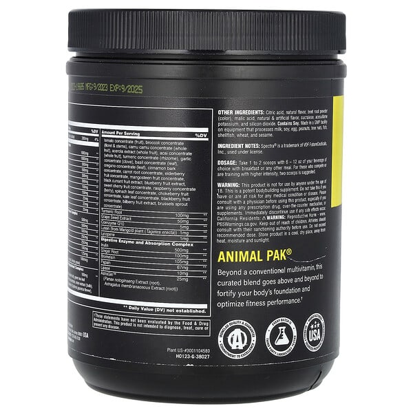 Alternative view of Animal, Pak®, Ultimate Foundation, Fruit Punch, 14.7 oz (417 g)