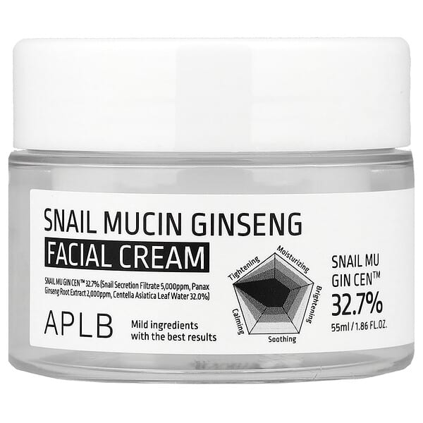 APLB, Snail Mucin Ginseng Facial Cream, 1.86 fl oz (55 ml)
