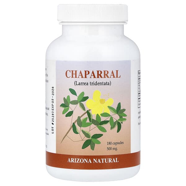 Arizona Natural, Chaparral, 180 Capsules (500 mg per Capsule) 3 Arizona Natural, Chaparral, 180 Capsules (500 mg per Capsule)