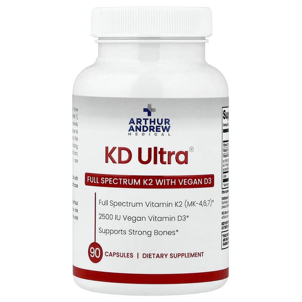 Arthur Andrew Medical, KD Ultra®, Full Spectrum K2 with Vegan D3, 90 Capsules