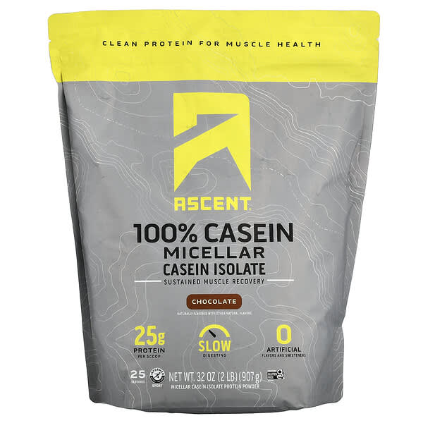 Ascent, Micellar Casein Isolate, Chocolate, 2 lb (907 g)