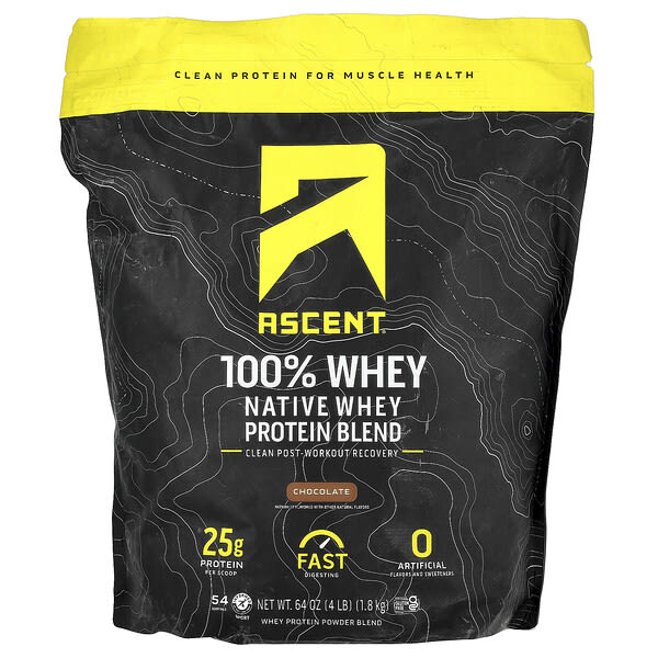 Ascent, Native Whey Protein Blend, Chocolate, 4 lb (1.8 kg)