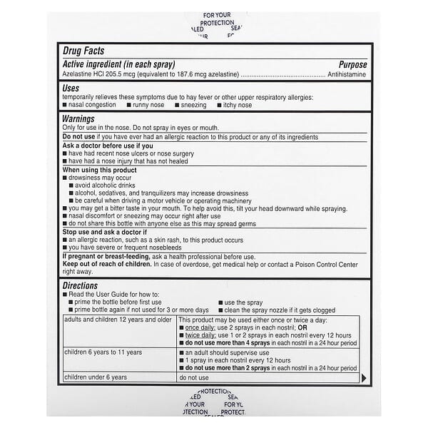 Alternative view of ASTEPRO, Allergy, Antihistamine Nasal Spray, Fragrance-Free, 0.78 fl oz (23 ml)