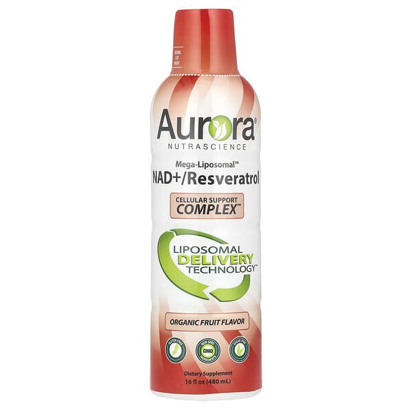 Aurora Nutrascience, Mega-Liposomal™ NAD+,Resveratrol, Organic Fruit, 16 fl oz (480 ml)