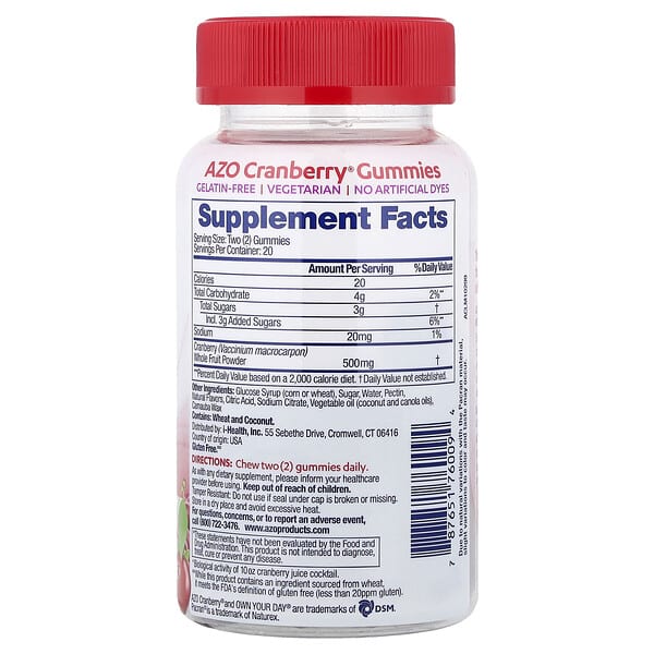Alternative view of AZO, Cranberry® Gummies, Berrylicious, 40 Gummies (250 mg per Gummy)