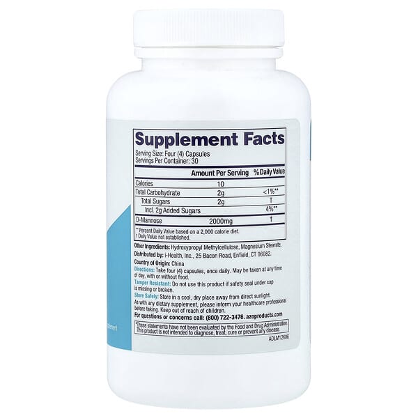 Alternative view of AZO, D-Mannose, Urinary Health, 120 Capsules