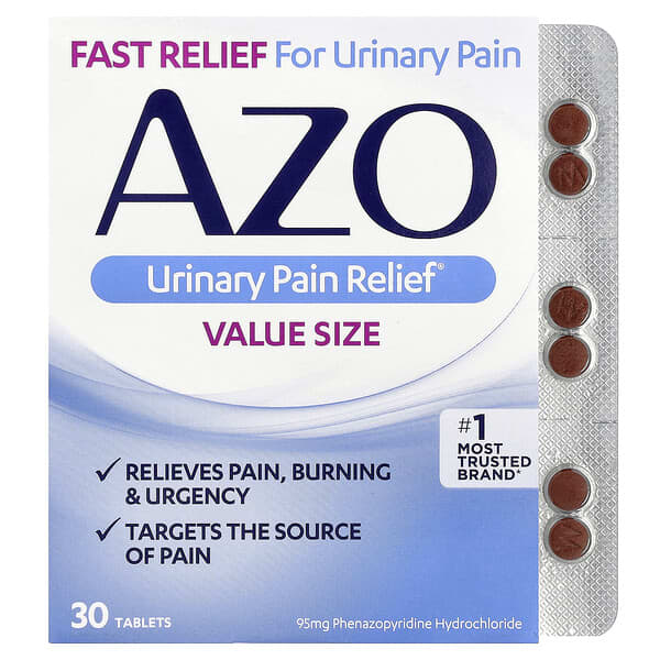 AZO, Urinary Pain Relief®, 95 mg , 30 Tablets