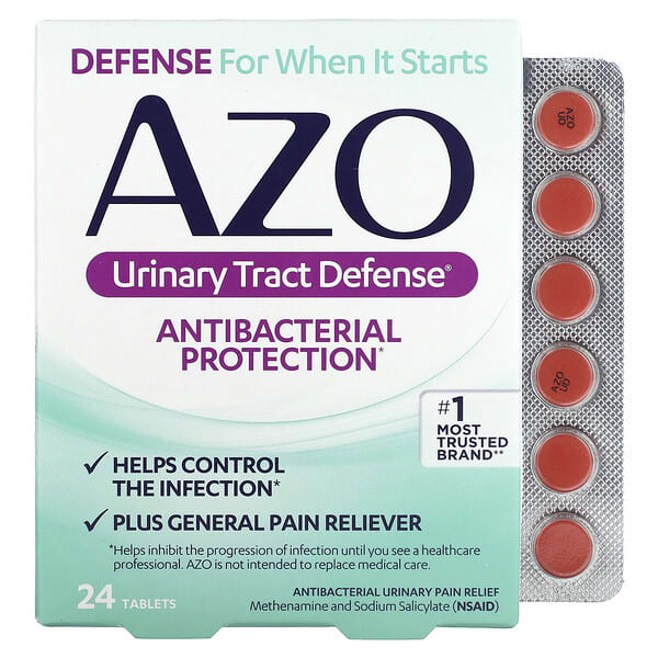 AZO, Urinary Tract Defense, Antibacterial Protection, 24 Tablets