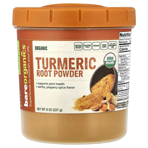BareOrganics, Organic Turmeric Root Powder, 8 oz (227 g)