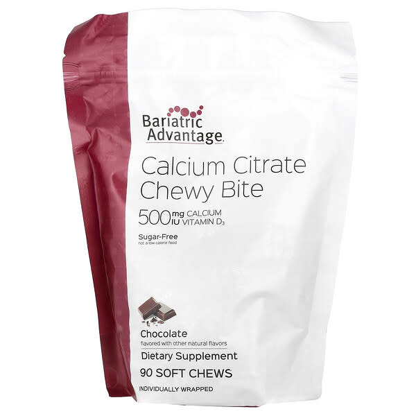 Bariatric Advantage, Calcium Citrate Chewy Bite, Sugar-Free, Chocolate, 90 Soft Chews 3 Bariatric Advantage, Calcium Citrate Chewy Bite, Sugar-Free, Chocolate, 90 Soft Chews