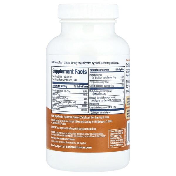 Alternative view of Bariatric Fusion, Hair, Skin & Nails Rejuvenator , 120 Capsules