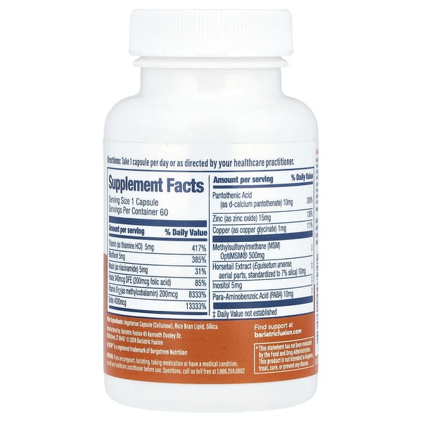 Alternative view of Bariatric Fusion, Hair, Skin & Nails Rejuvenator, 60 Capsules