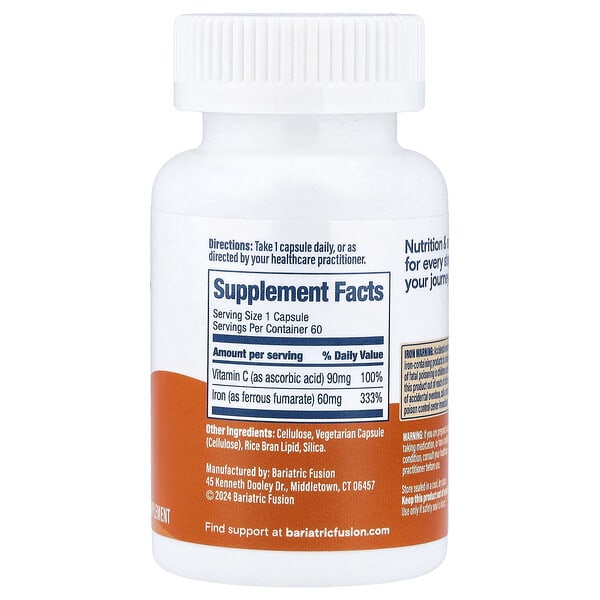 Alternative view of Bariatric Fusion, Iron + Vitamin C, 60 Capsules