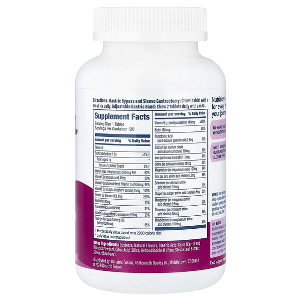 Alternative view of Bariatric Fusion, Multivitamin, Mixed Berry, 120 Tablets
