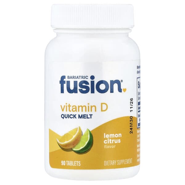 Bariatric Fusion, Vitamin D, Quick Melt, Lemon Citrus, 90 Tablets (125 mcg per Tablet)