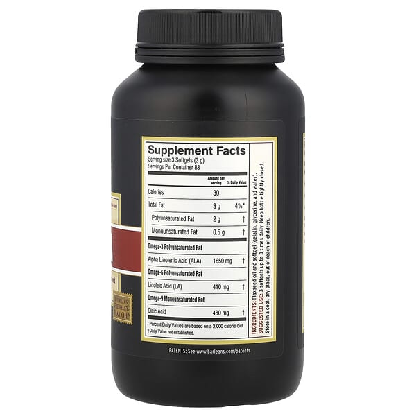 Alternative view of Barlean's, Fresh Flax Oil, 250 Softgels
