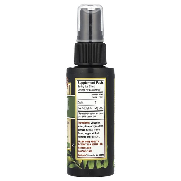 Alternative view of Barlean's, Immune Support, Broad Spectrum Olive Leaf Throat Spray, Peppermint, 1.5 fl oz (45 ml)