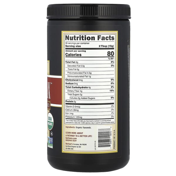 Alternative view of Barlean's, Organic Forti-Flax™, Premium Ground Flaxseed, 16 oz (454 g)