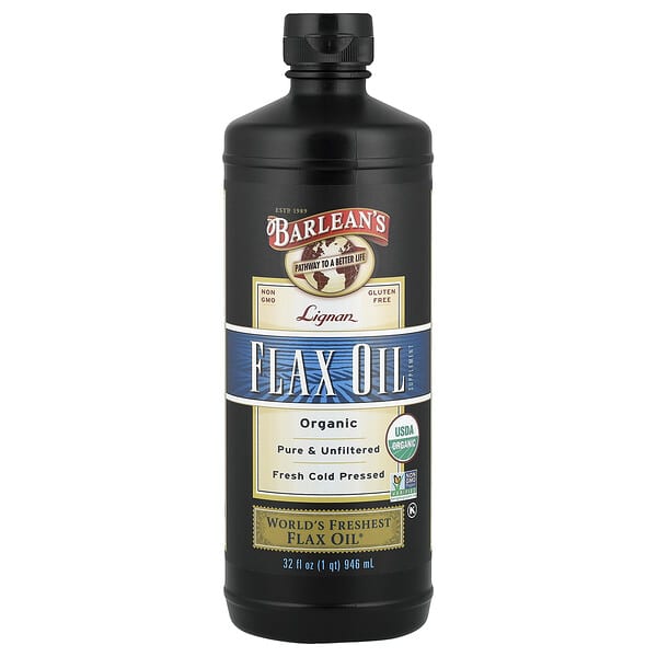 Barlean's, Organic Lignan Flax Oil, 32 fl oz (946 ml)