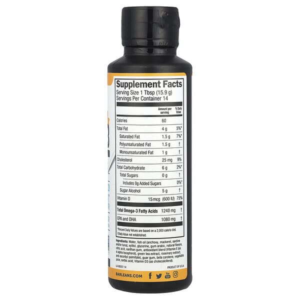 Alternative view of Barlean's, Seriously Delicious®, Omega-3 From Fish Oil, Mango Peach Smoothie, 1,080 mg, 8 oz (227 g)
