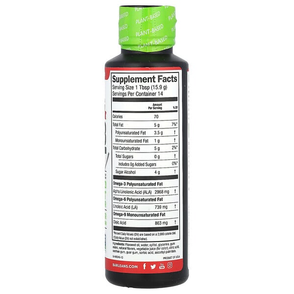 Alternative view of Barlean's, Seriously Delicious®, Plant Based Omega-3 from Flax Oil, Strawberry Banana Smoothie, 2,968 mg, 8 oz (227 g)