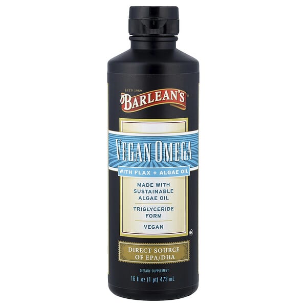 Barlean's, Vegan Omega With Flax + Algae Oil, 16 fl oz (473 ml)