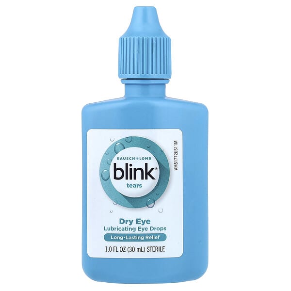 Bausch + Lomb Blink, Tears, Dry Eye, Lubricating Eye Drops, 1 fl oz (30 ml)