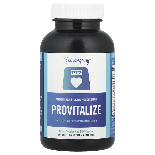 BB Company, Provitalize, Everyday Synbiotic Formula with Botanical Extracts, 60 Capsules
