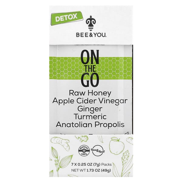Bee & You, On The Go, Detox, 7 Packs, 0.25 oz (7 g) Each