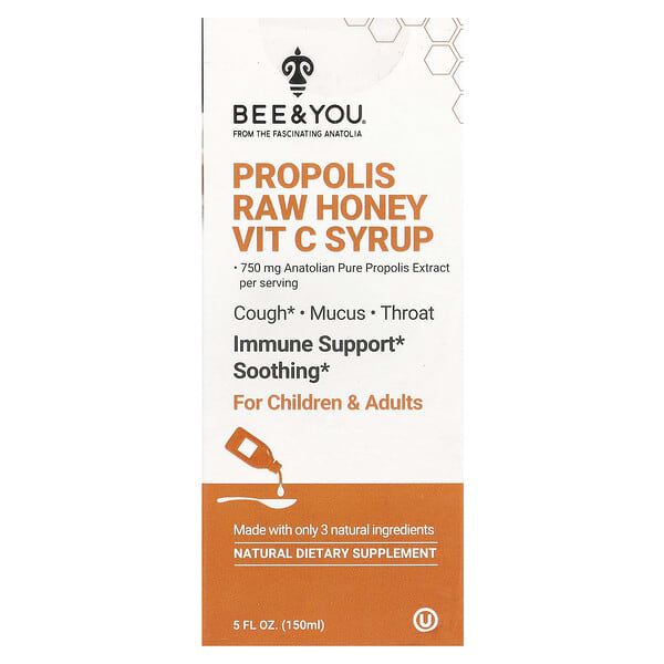 Bee & You, Propolis Raw Honey Vit C Syrup, 5 fl oz (150 ml) 2 Bee & You, Propolis Raw Honey Vit C Syrup, 5 fl oz (150 ml)