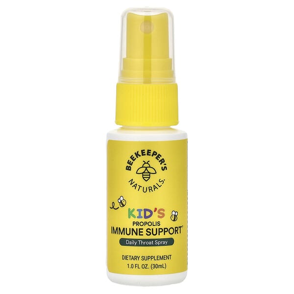 Beekeeper's Naturals, Kids, Propolis Immune Support, Daily Throat Spray, 1 fl oz (30 ml)